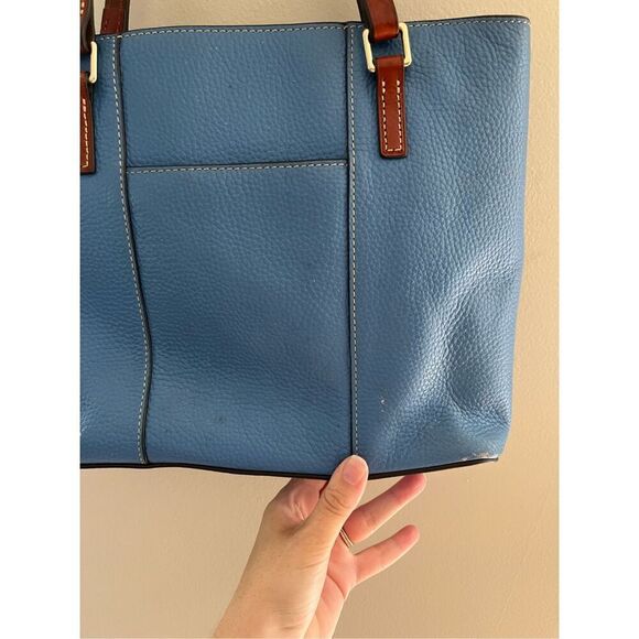 Dooney & Bourke Blue Pebble Grain Small Lexington Leather Tote - Picture 5 of 8